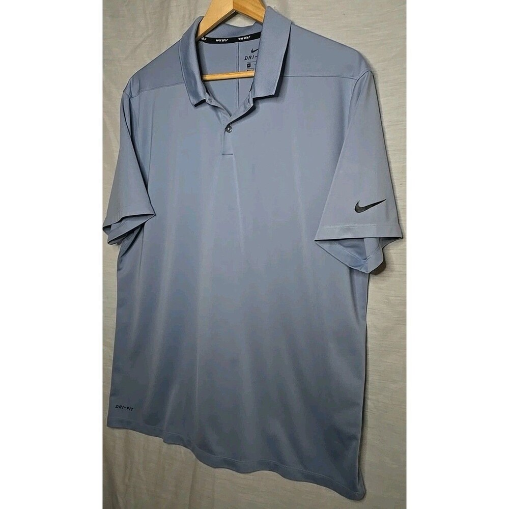 Nike Golf Dri-Fit Polo Shirt, Sz XL, Light Blue, Logo Recycled Polyester - Picture 2 of 9